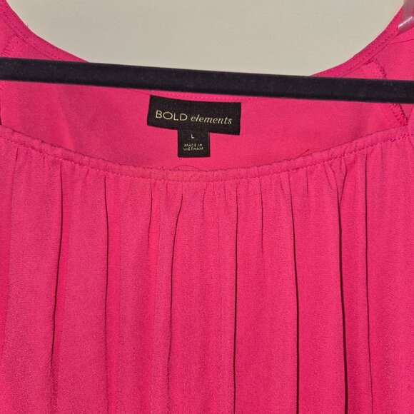 Bold Elements Womens Pink Flutter Sleeve Top L - Picture 4 of 9